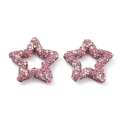 Star Shape Polymer Clay Rhinestone Beads CLAY-NH0001-06P-1