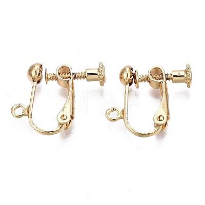 Brass Clip-on Earring Findings X-KK-Q764-029-1
