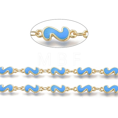 Handmade Alloy Enamel S Shape Link Chains ENAM-F138-05F-RS-1