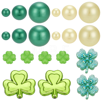 122Pcs 9 Styles ABS Imitation Pearl Beads & PP Plastic Beads & Opaque Acrylic Beads & Transparent Resin Cabochons KY-SP0001-79-1