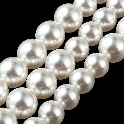 Electroplate Glass Imitation Pearl Beads Strands EGLA-A049-02-1