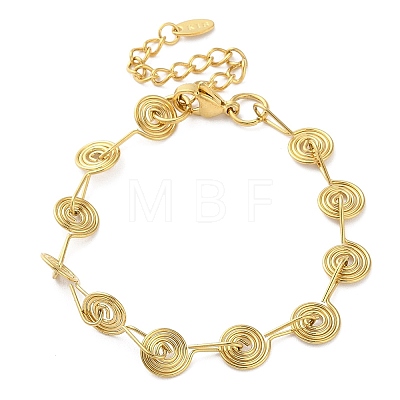 304 Stainless Steel Whorl Link Chain Bracelets for Women BJEW-G712-07G-1