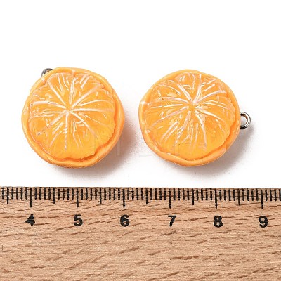 Fruit Opaque Resin Pendants RESI-C079-03A-1