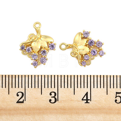 Brass Pave Purple Cubic Zirconia Chandelier Component Links KK-H071-01G-1