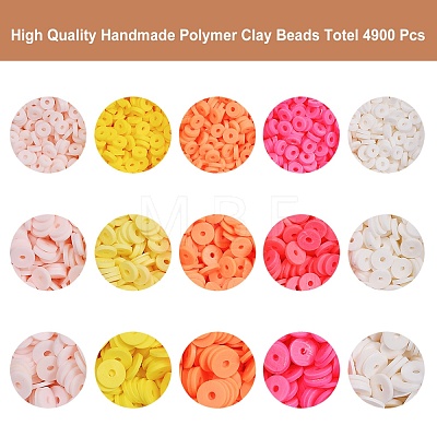 Eco-Friendly Handmade Polymer Clay Beads CLAY-SZ0001-13-1
