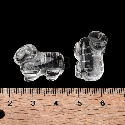 Natural Quartz Crystal Carved Half Hole Beads G-K367-02F-1