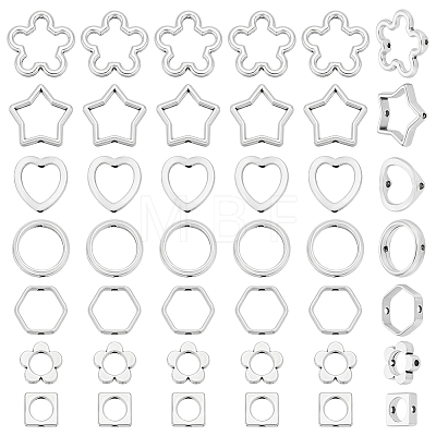 140Pcs 7 Styles Alloy Bead Frame FIND-WR0012-39-1