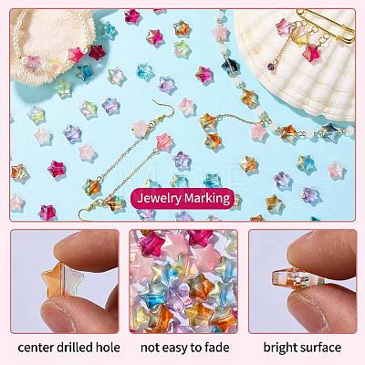 100Pcs Gradient Color Handmade Lampwork Beads DIY-SZ0010-51C-1