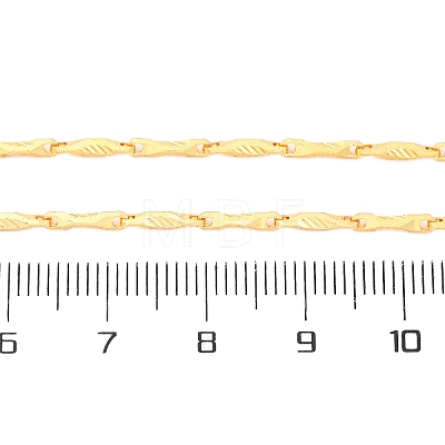 Brass Twisted Bar Link Chain Necklaces NJEW-D302-63G-1