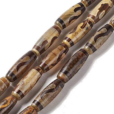 Tibetan Style dZi Beads Strands G-A024-01V-1