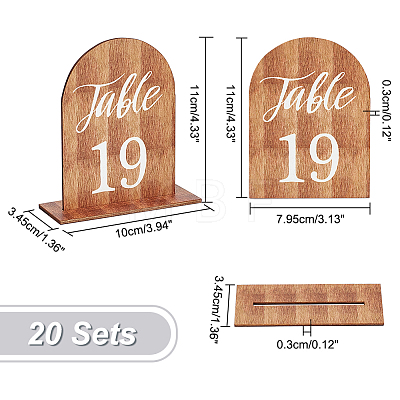 Arch Shaped Wooden Vertical Sign Holders ODIS-WH0057-02-1