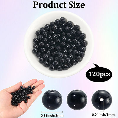 120Pcs Natural Black Onyx Beads G-PA0001-06B-1