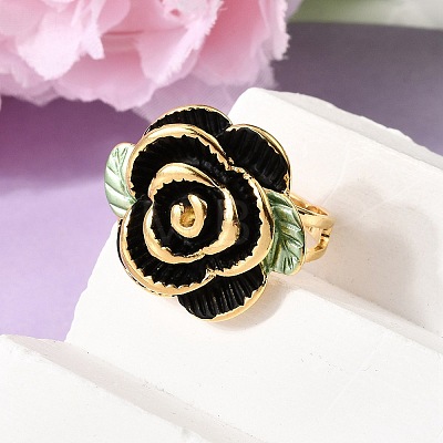 304 Stainless Steel Enamel Finger Rings for Women RJEW-G373-01G-01-1