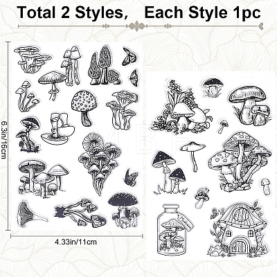 CRASPIRE 2 Sheets 2 Styles Custom PVC Plastic Clear Stamps DIY-CP0010-02-1