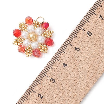 TOHO Glass Seed Beaded Pendants PALLOY-MZ01276-03-1