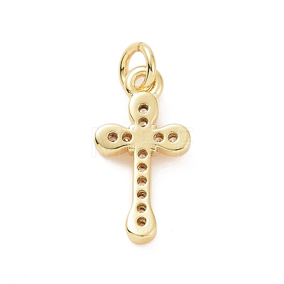 Brass Micro Pave Cubic Zirconia Pendants KK-C012-49G-1