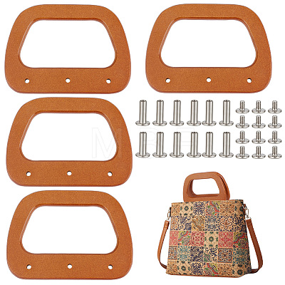 4Pcs Trapezoid Wood Bag Handles PURS-PH0036-77-1