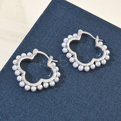 Brass Hoop Earrings for Women EJEW-A168-15P-1