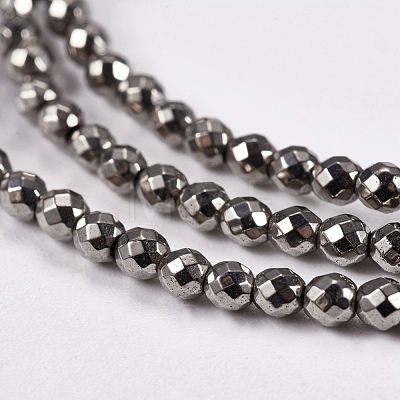 Electroplate Non-magnetic Synthetic Hematite Beads Strands G-J169B-2mm-07-1