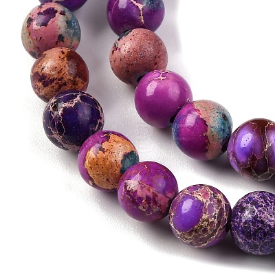 Dyed Natural Regalite/Imperial Jasper/Sea Sediment Jasper Beads Strands G-B124-C02-09-1