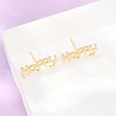Brass Stud Earrings EJEW-P346-02C-G-1