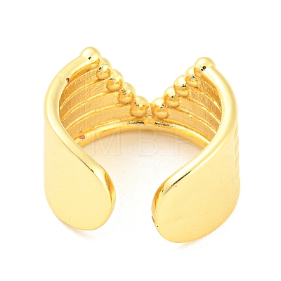 Hollow V -Shaped Brass Open Cuff Rings RJEW-Q781-10G-1