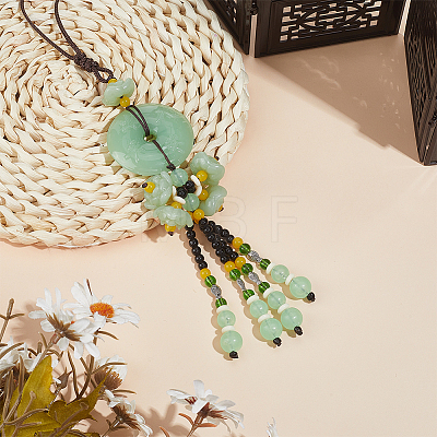 Glass Pendant Decorations HJEW-WH0063-083A-1