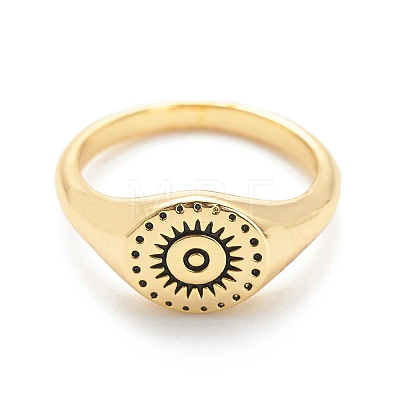 Brass Signet Ring for Women RJEW-E058-01G-05-1