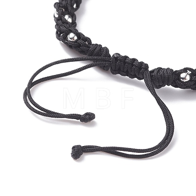 Nylon Braided Bead Bracelet BJEW-JB07604-01-1