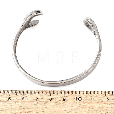 304 Stainless Steel Cuff Bangles for Women Men BJEW-P386-03P-1