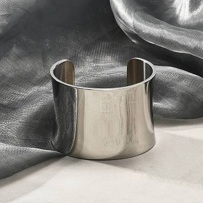 304 Stainless Steel Open Cuff Bangles BJEW-U015-01P-1