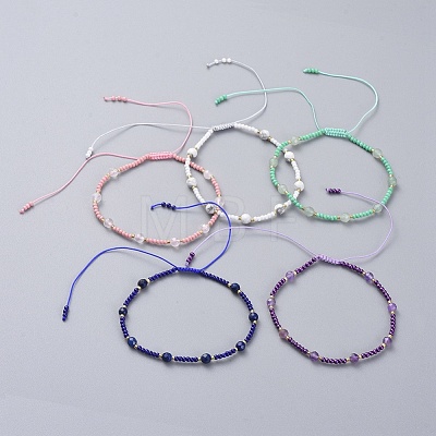 Adjustable Braided Bead Bracelets BJEW-JB04902-1