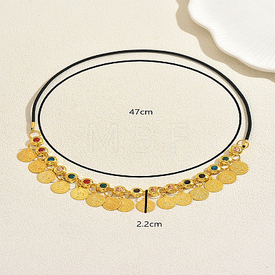 Middle Eastern Metal Rhinestone with Coin Pendant Tassel Headpiece for Women TK3586-1