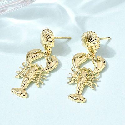 Brass Dangle Earrings EJEW-D352-06G-07-1