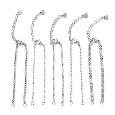 304 Stainless Steel Cable Chain & Venetian Chain & Rolo Chain Bracelet Making AJEW-JB01441-1