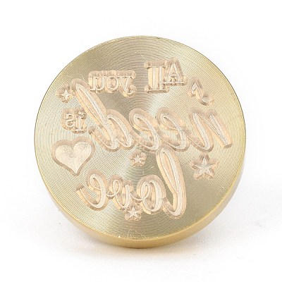 Brass Retro Wax Sealing Stamp AJEW-F045-C02-1
