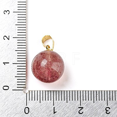 Natural Strawberry Quartz Sphere Pendants G-D094-06A-1