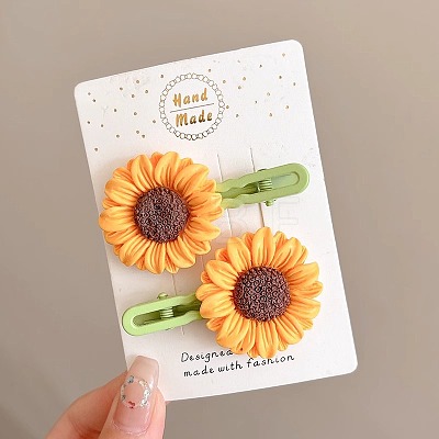 Sunflower Alloy Alligator Hair Clips PW-WG524DA-03-1