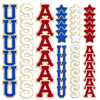 54Pcs 9 Styles
Independence Day Cloth Embroider Thread Iron on/Sew On Patches PATC-PH0001-78-1