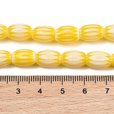 Handmade Millefiori Glass Oval Bead Strands LK-Z001-01B-01-1