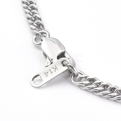 Non-Tarnish 304 Stainless Steel Diamond Cut Cuban Link Chain Necklaces NJEW-JN03368-03-1