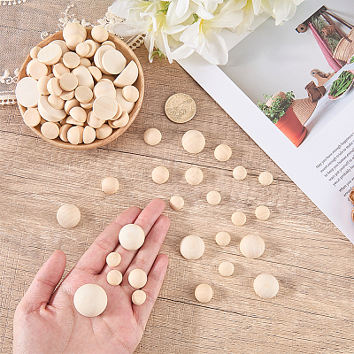 300Pcs Wood Cabochons WOOD-ME0001-24-1