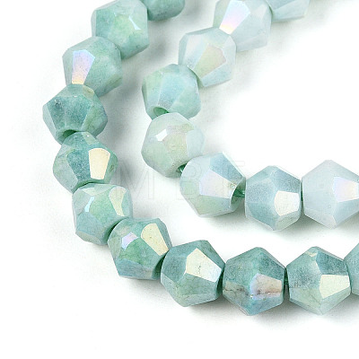 Anti-Tarnish Electroplate Bicone Glass Beads Strands EGLA-T021-6mm-16-07-1