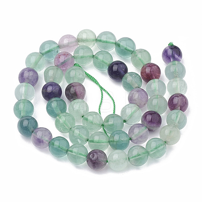 Natural Fluorite Beads Strands X-G-S333-8mm-006-1