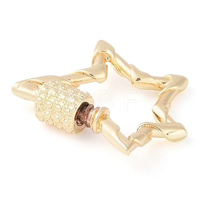 Rack Plating Brass Micro Pave Cubic Zirconia keychain Clasps KK-K374-03E-G-1