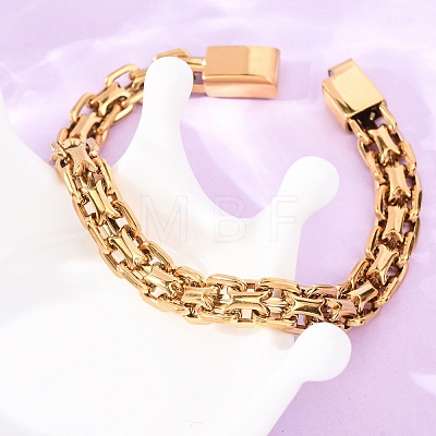 304 Stainless Steel Link Chain Bracelets BJEW-F529-14G-1