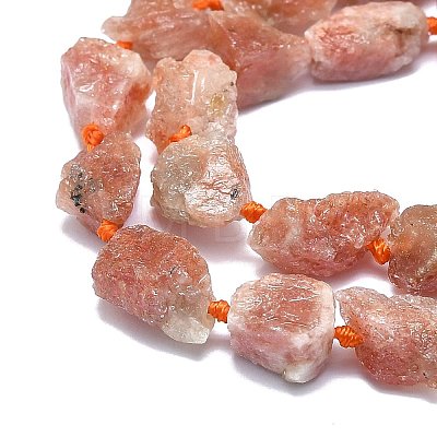 Raw Rough  Natural Sunstone Beads Strands G-F715-075-1