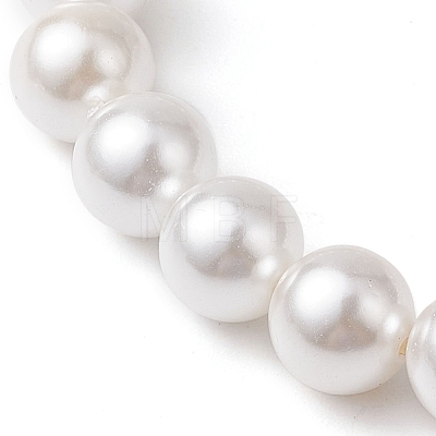 8mm Round Shell Pearl Beaded Stretch Bracelets BJEW-JB10712-1