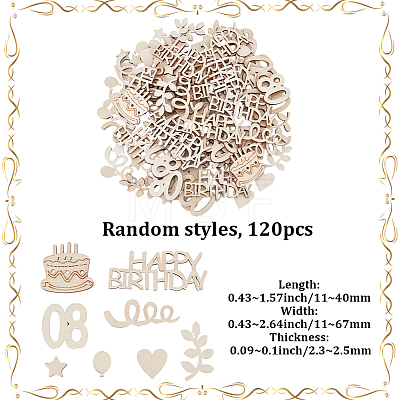 1 Set Unfinished Wood Confetti Table Decoration WOOD-SP0001-98-1