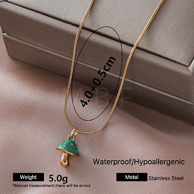 Vintage Autumn 304 Stainless Steel Enamel Pendant Necklaces for Women QF9765-4-1